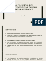 Lesson 1 Tax Planning & Management