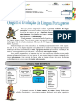 Origem Da Língua Portuguesa - Ficha Informativa