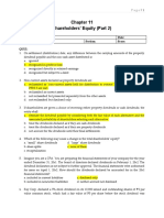 Shareholders' Equity (Part 2) : Name: Date: Professor: Section: Score: Quiz