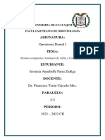 Tarea 4 Resinas Compuestas Clasificación Ventajas y Desventajas, Ionómero de Vidrio y Compomeros