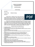 Activity Design June 2017 Program Title: Iclinicsys Training Rationale