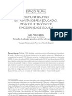 Porcheddu, Alba. Zygmunt Bauman - Entrevista Sobre A Educação. Desafios Pedagógicos e Modernidade Líquida.