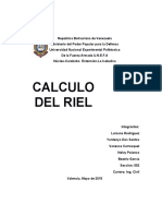 Ferrocarril, Calculo Del Riel