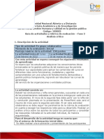 Guia de Actividades y Rúbrica de Evaluación - Unidad 2 - Fase 2 - Análisis Crítico