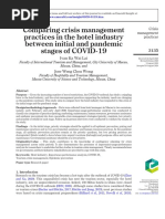 Comparing Crisis Management Practices in The Hotel Industry Between Initial and Pandemic Stages of COVID-19