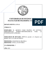 El Archivo Como Política de Lectura Herramientas Teórico-Metodológicas para La Investigación Literaria. Goldchluk Canala