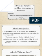 III Medio Adjectives and Adverbs Providing More Information To Sentences