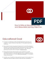 Goal Measurable Learning Objective