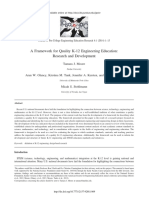 A Framework For Quality K-12 Engineering Education - Research and Development 2014