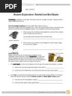 Student Exploration: Rainfall and Bird Beaks