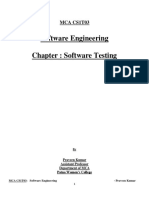 Software Engineering Chapter: Software Testing: Mca Cs1T03