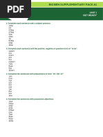 Big Ben A1 Supplementary Pack - Answer Key 1