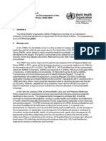 Call For Proposals Technical Assistance On Development of The Philippine Medicines Policy 2020-2030