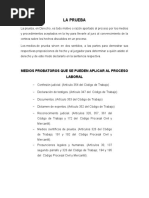 La Prueba en Derecho Laboral