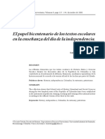 El Papel Bicentenario de Los Textos Escolares en La Enseñanza Del Dia de Independencia.