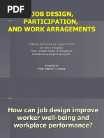 Job Design Participation and Work Arragement