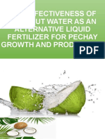 The Effectiveness of Coconut Water As An Alternative Liquid Fertilizer For Pechay Growth and Production