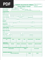 Formato Solicitud y Actualizacion de Crédito