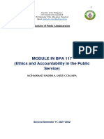 Module in Bpa 117 (Ethics and Accountability in The Public Service)