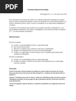 Formato de Contrato Temporal de Trabajo