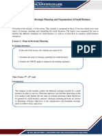 MODULE 2: Strategic Planning and Organization of Small Business