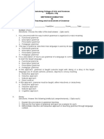 Midterm Exam Teaching and Assessment of Grammar