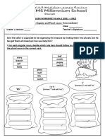 Singular and Plural Worksheet - Intermediate