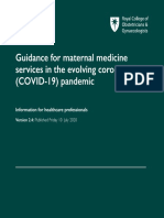 Guidance For Maternal Medicine Services in The Evolving Coronavirus (COVID-19) Pandemic