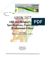 ABEN 2427: ABE and Related Laws, Specifications, Contracts & Professional Ethics