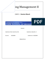 Marketing Management II: CASE X - Stanton Bleach