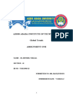 Addis Ababa Institute of Technology Global Trends Assignment One