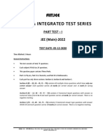 All India Integrated Test Series: JEE (Main) - 2022