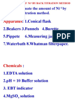 To Estimate The Amount of Ni by Using Back Titration Method