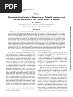 Microbiological Safety of Mayonnaise, Salad Dressings, and Sauces Produced in The United States: A Review