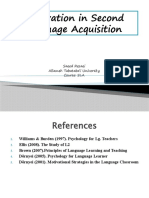 Motivation in Second Language Acquisition: Saeed Rezaei Allameh Tabataba'i University Course: SLA