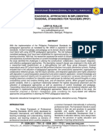 Utilization of Pedagogical Approaches in Implementing Philippine Professional Standards For Teachers (PPST)