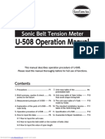 U-508 Operation Manual: Sonic Belt Tension Meter