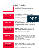 MC Closkey Crusher Fault Warning List.: Low Hydraulic Oil Level