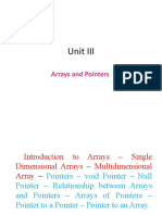 Unit III: Arrays and Pointers