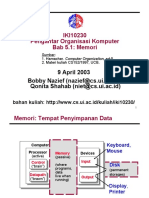 IKI10230 Pengantar Organisasi Komputer Bab 5.1: Memori