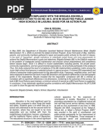 Level of Compliance With The Brigada Eskwela Implementation To DO No. 66 S. 2018