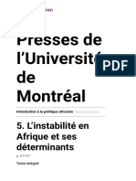 Introduction À La Politique Africaine - 5. L'instabilité en Afrique Et Ses Déterminants - Presses de L'université de Montréal