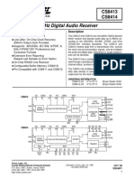 96 KHZ Digital Audio Receiver: Cs8413 Cs8414