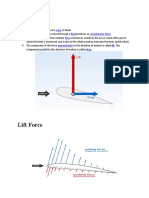 Airfoil: Wing Fluid Aerodynamic Force Force Perpendicular Lift Drag