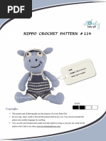 Hippo Crochet Pattern # 114: © Lovely Baby Gift