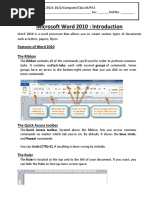 Class 3 MS Word 2010 Part 1