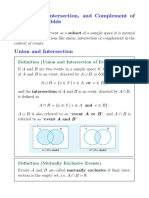 Definition (Union and Intersection of Events)