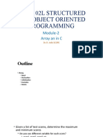 Bcse102L Structured and Object Oriented Programming: Module-2 Array An in C