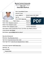 Manila Central University Teacher Profile