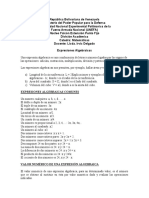 Unidad I. Expresiones Algebraicas 1era Parte